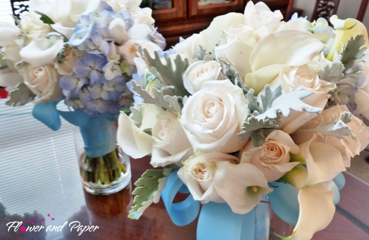  and finished with tiffany blue satin ribbons Bridal Bouquet I created 